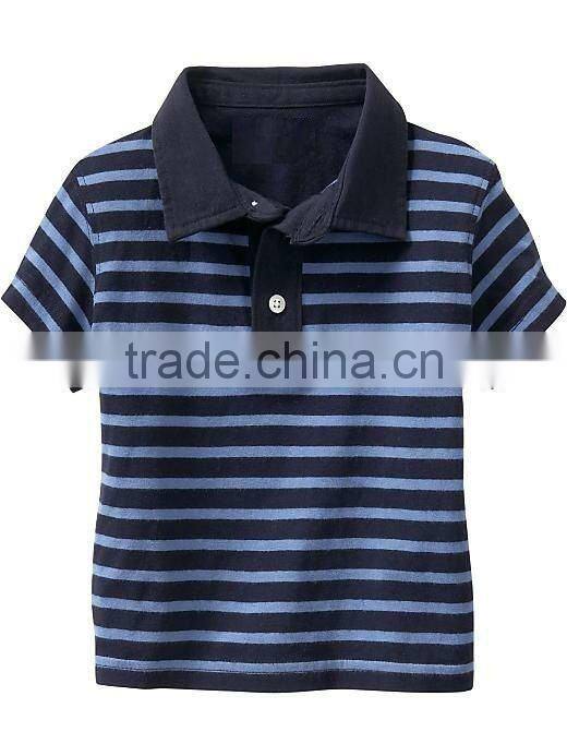 BOYS STRIPED SHORT SLEEVE POLO T SHIRT