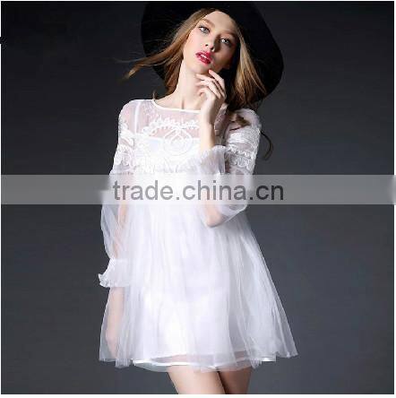 White Sexy Korea Skirt Girl Dress Patterns Formal Dress With White Custom Garment