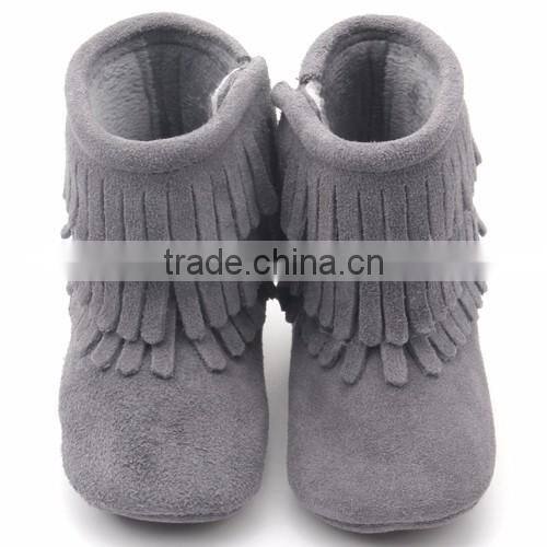 Wholesale kids boots warm baby bow moccasins