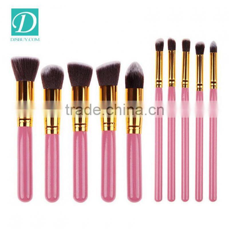 Black Wood Oval Handle Makeup Brushes