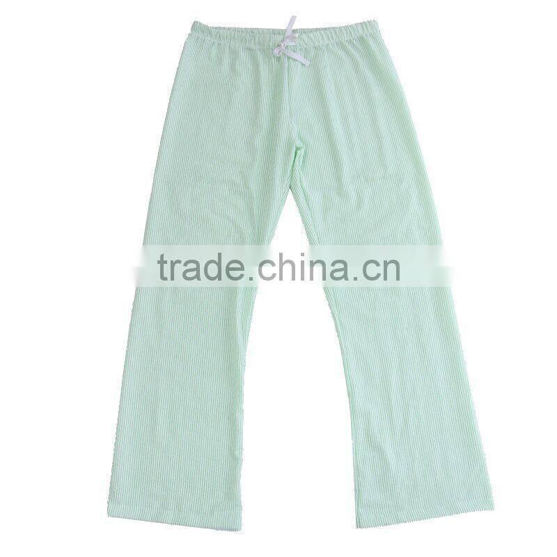 Adjustable Satin Drawstring Monogrammed seersucker pants