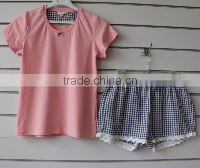knitted and woven pajamas set