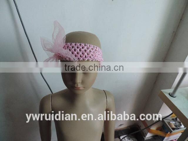 baby girl reseau hairband bowknot chiffon lace kids adjustable elastic headband wholesale