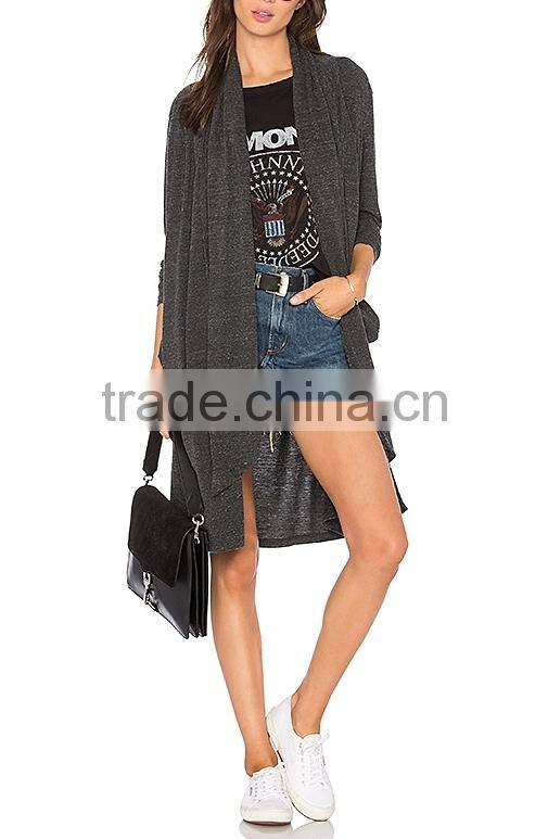 2017 Latest Plus Size Long Sleeve Knee Length Wholesale Knitted Women Long Cadigan Sweater