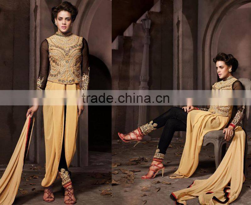 Ash color Zari design Beauty Charm Designer Semi Stitch Salwar Kameez