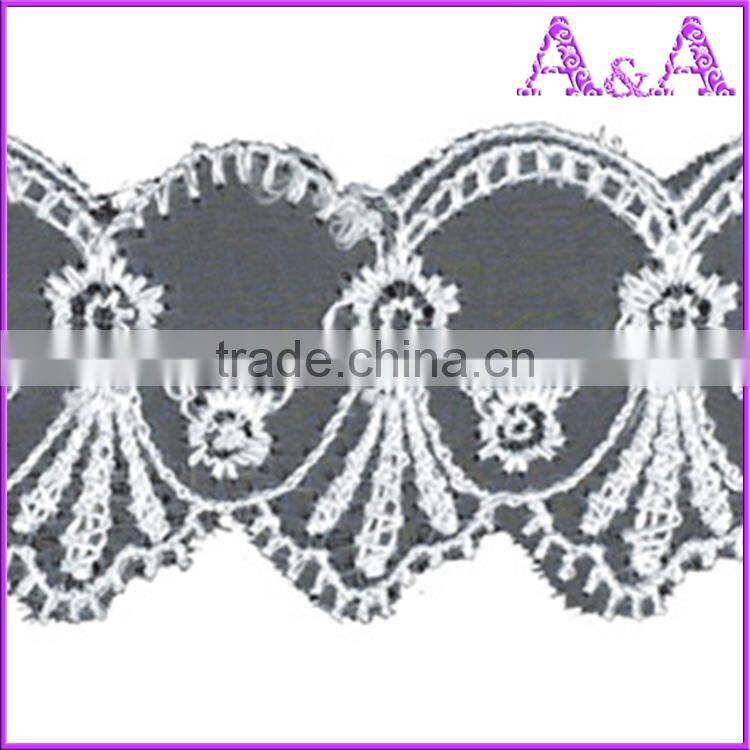 White Beaded Organza Lace Sequin Embroidery Lace For Elegant woman
