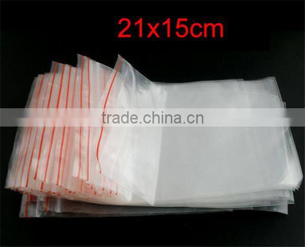 Plastic Zip Lock Bags Rectangle Transparent 22cm x15cm