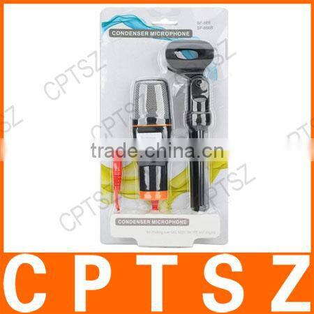 SF-666 Professional Condenser KTV Wired Microphone w/ Tripods Set