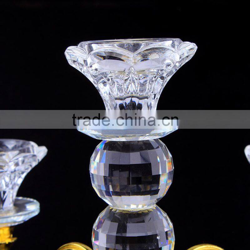 high quality 5 arms crystal centerpieces votives candle holders suitable for wedding decoration