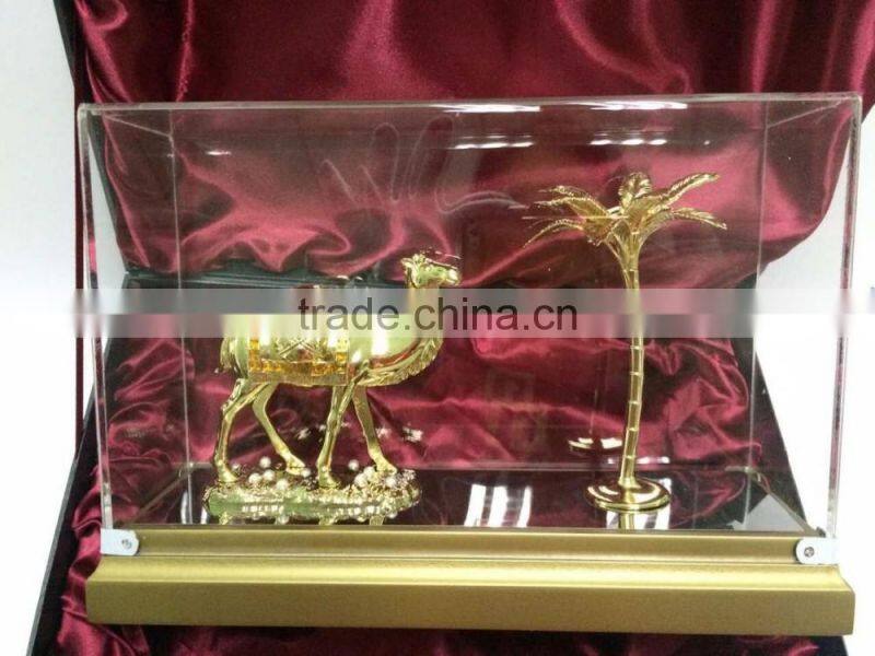 24K GOLDEN PLATING CAMEL AND PALM TREE arabic traditional gifts