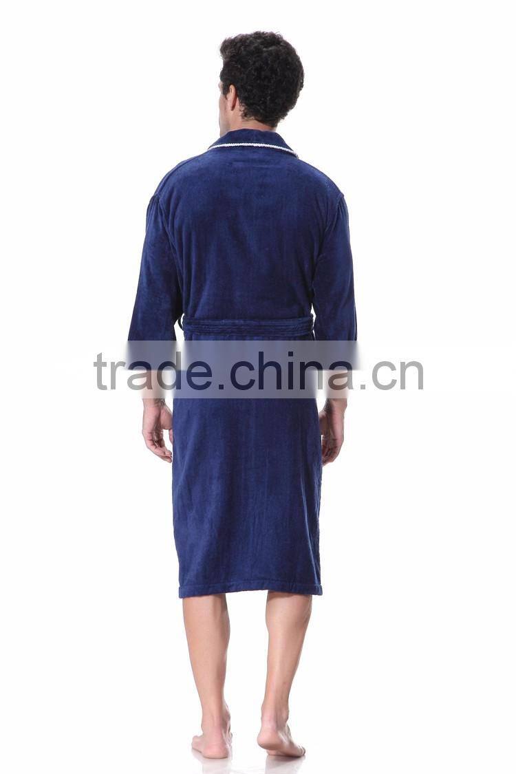 xxl mens pipping robes velour fabric