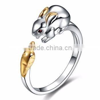 Old Chinese"Chinese Twelve Zodiac" Silver The Twelve Animal of Year Knuckle Open End Ring