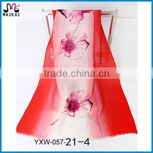 High quality screen printing wool scarf factory china