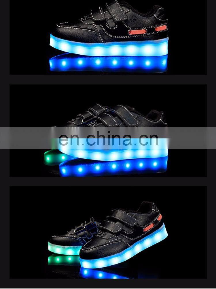 Factory wholesale latest design USB rechargeable kids LED luminous light shoes Children kids led shoes sneakers