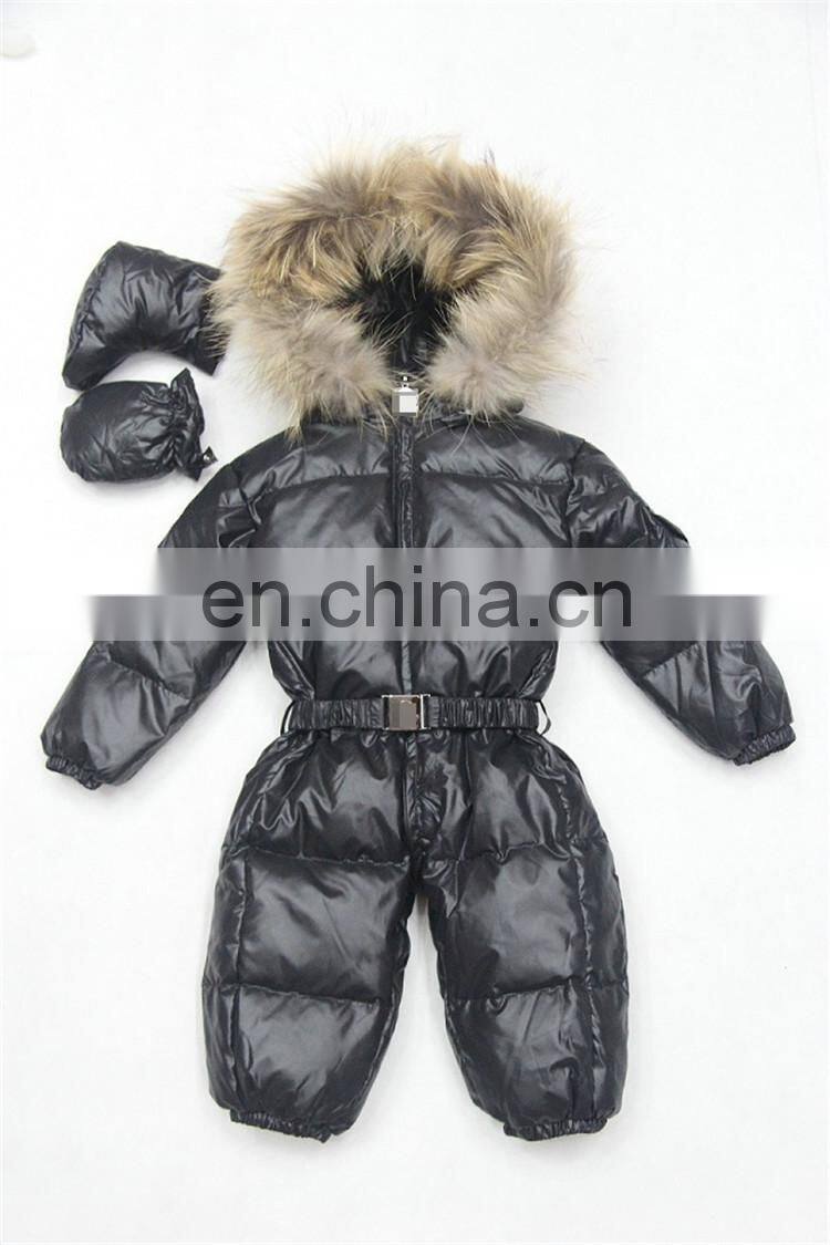 Cute Super Quality Lovely Child Down Overwear Kids Fur Hooded Coats