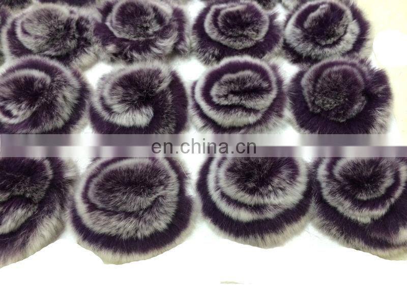 Shoes Decoration Raccoon Fur Trimming Wholesale Fur Ball Stud With Crystal