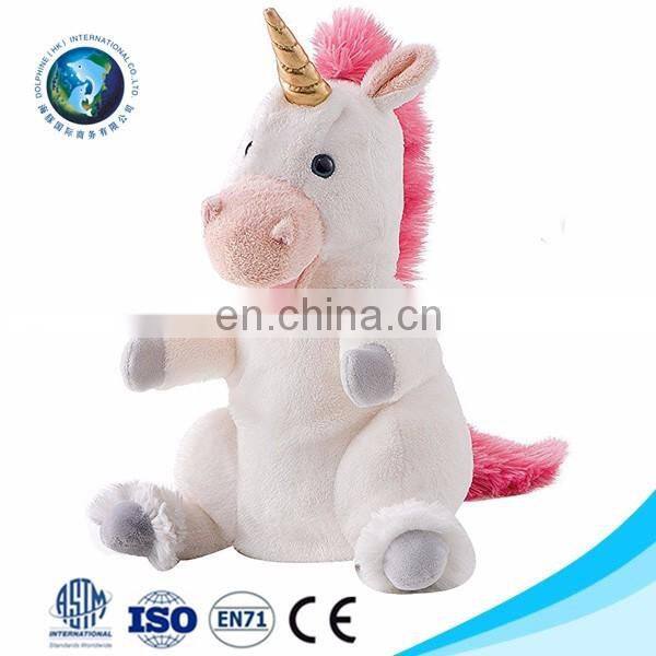 EN71/CE standard New baby toy Custom cute pretty stuffed soft plush pink and white panda toy cheap hand puppet