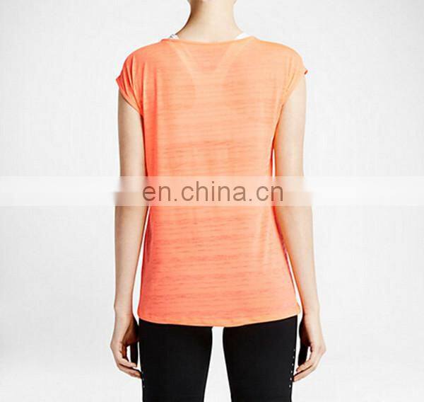 Yihao 2015 New Arrival t shirt wholesale woman t-shirt short-sleeve dry fit plain blank t-shirt