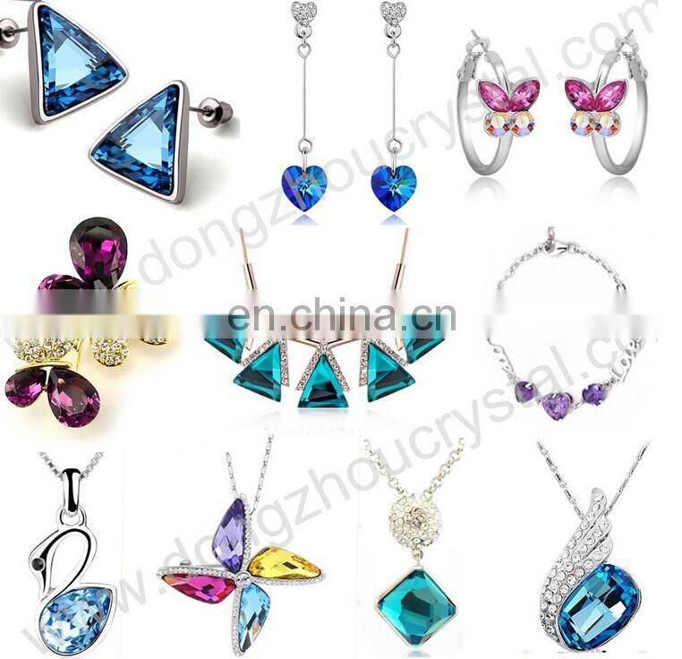 Colorful loose crystal stone silver base for jewelry element