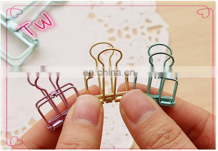 Office and School Clips Mixed Color Hollow Metal Long Tail Clip Paper Ticket Folder Wholesale In Bulk