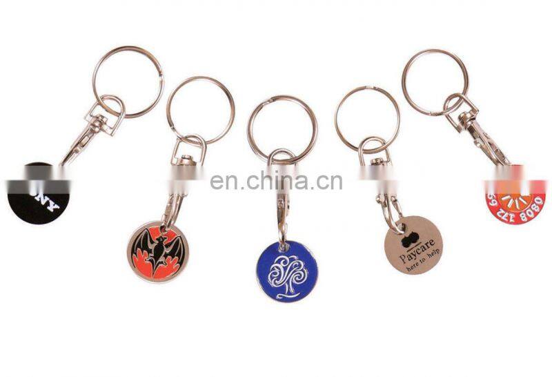 metal trolley coin keychain