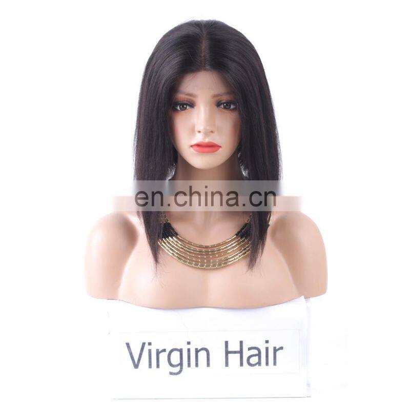 180 Density Full Lace Human Hair Wig with baby hair short bob wigs for black women