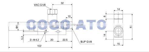 GOGO ATC basic vacuum pump ASBP15-G2-SDA AIRBEST type nozzle diameter 1.5mm plastic shell connections with thread holes
