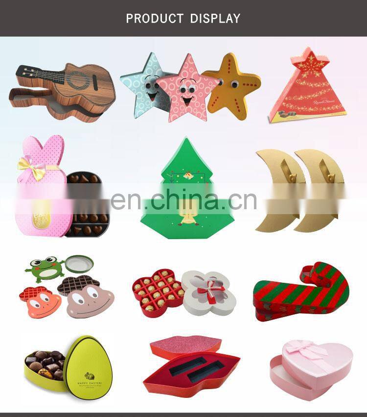 Christmas Tree Shaped Paper Cardboard Chocolate Gift Box With Light