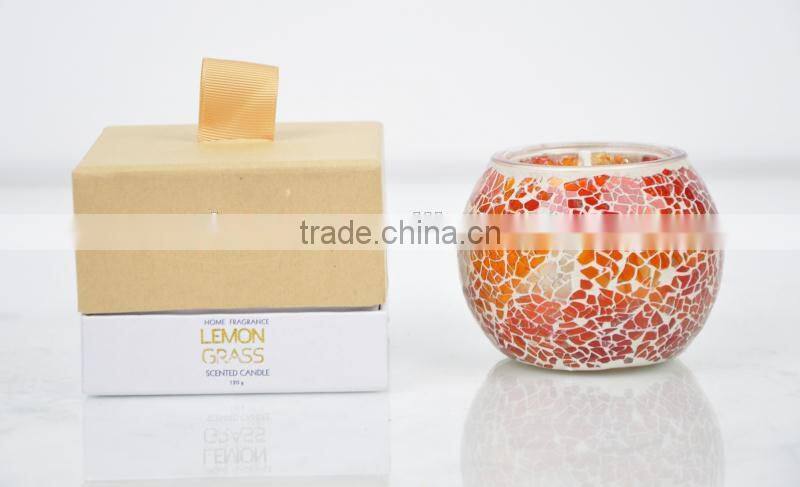 120g soy wax scented candle with mosaic bottle