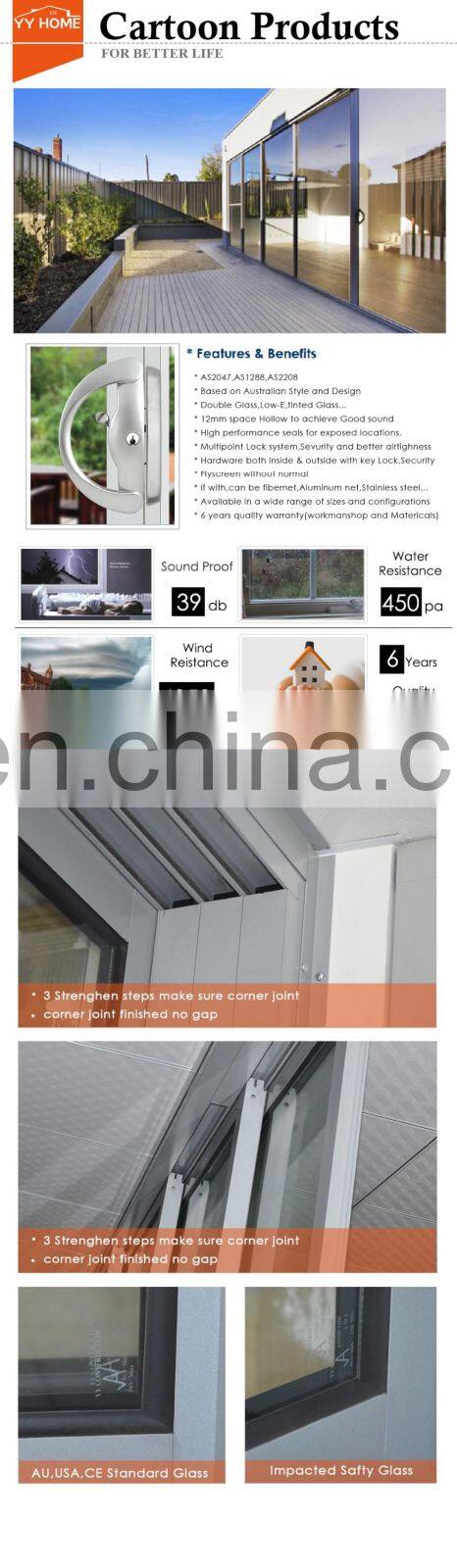 AS2047 Australia Standard Factory Direct Supply High quality Aluminum slider Sliding Door for House Villa
