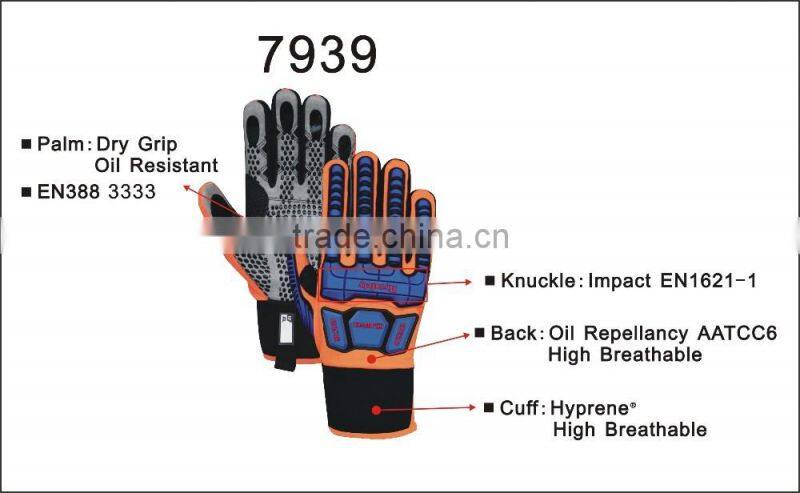 SAFETY Mechanic glove in synthetic Leather palm safety gloves for work glove EN388