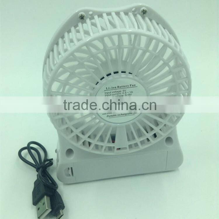 Rechargeable Battery Powered USB Cooler Adjustable Speed usb personal fans mini usb fan with Led Light