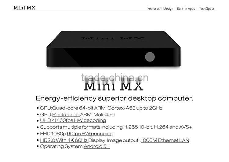 good price amlogic s905 mini mx firmware android 5.1 mini mx tv box