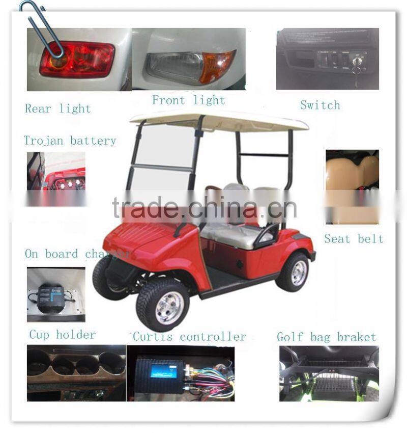 CE approved battery powered 2 seater golf cart