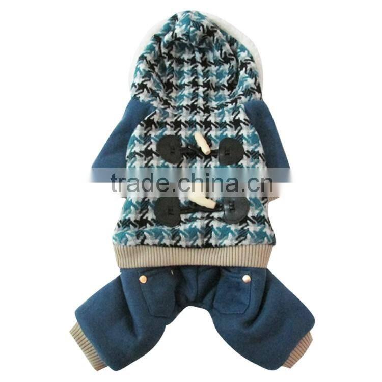 Nordic style plovers and down four feet warm blue dog clothing