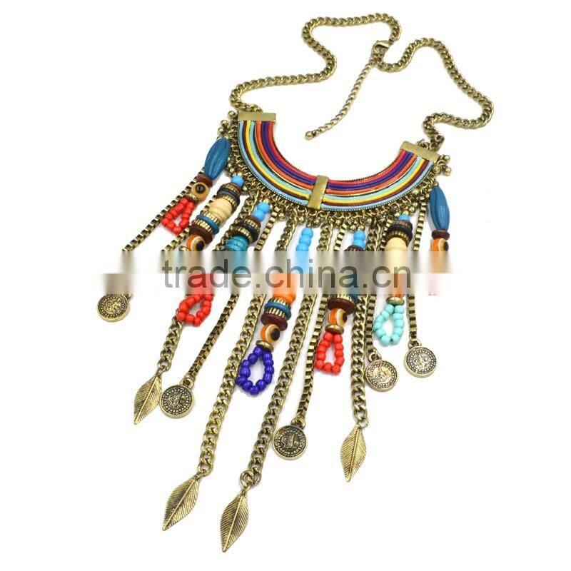 Wholesale Handmade Colorful Charm Multiple Pendant Necklace Jewellry Designs