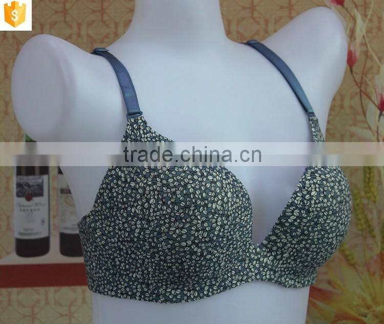 Nice blue young girl bra,flower printed women bra