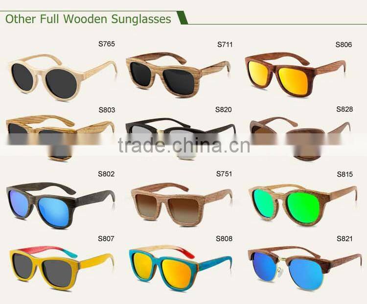 2015 high quality pc frame bamboo polarized sunglasses customized logo