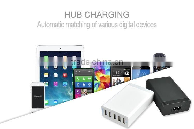 5V 8A 5 Port Desktop USB Charger Multi Port Charging Station Intelligent Chip Fast Charge USB HUB