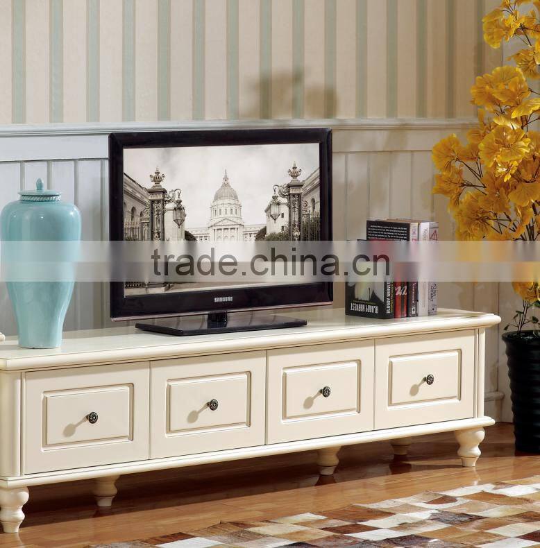 Guangdong european white tv cabinet latest desidn tv stand AET-8601