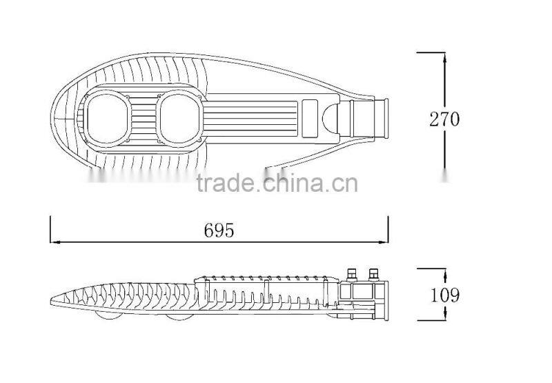 Aluminum alloy high lumen Bridgelux chip IP65 waterproof cob led street light housing-SLH3017