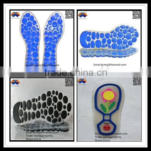 Different type fashionable customized OEM PVC soft rubber shoe soles