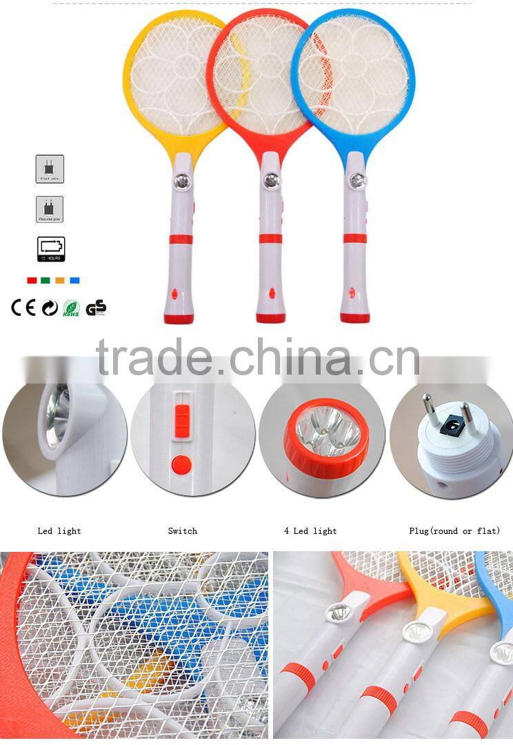 TB-2011Urparcel Energy saving plug-in Electric mosquito swatter?LED Rechargeable Insect Swatter and Flashlight