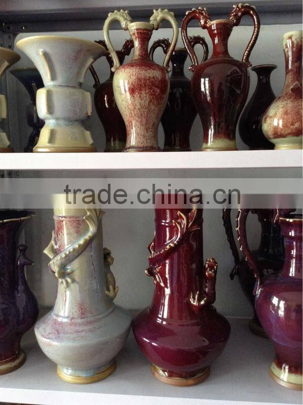 chinese antique porcelain/red flower vase