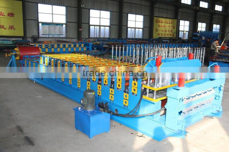 step tile and trapezoidal profile double layer making machine