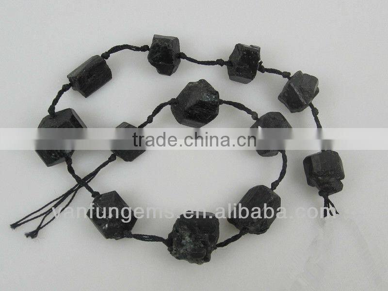 Black tourmaline nugget beads for jewelry