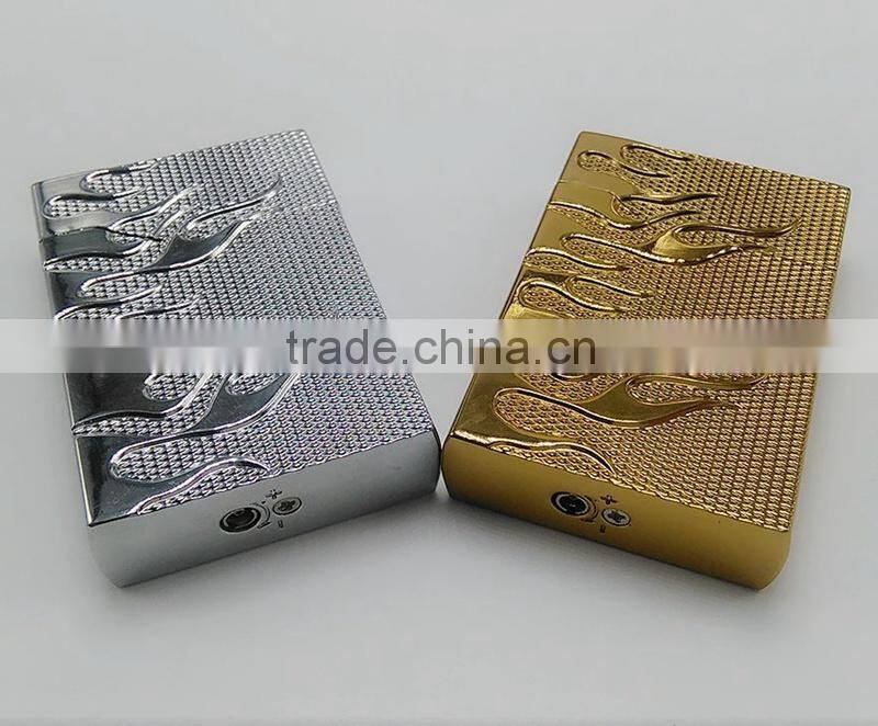 Gun golden plated universal gas lighter refill battery electric lighter