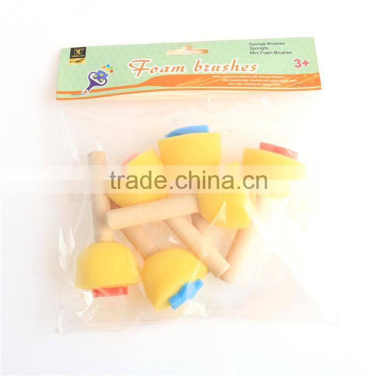 6pcs High Quilty Wooden Handle Sponge Roller Brush For Children