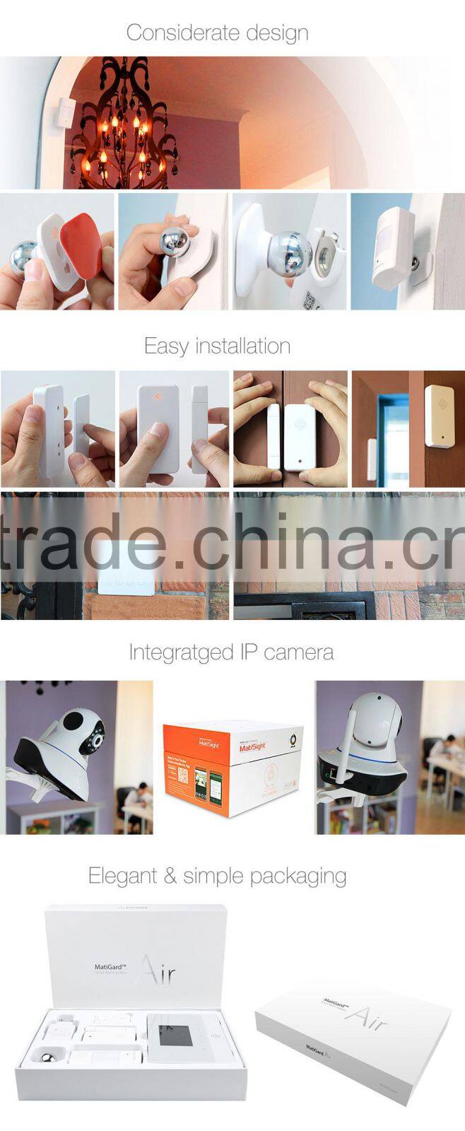 IP Camera and Door/wind sensor/PIR all in Alarme