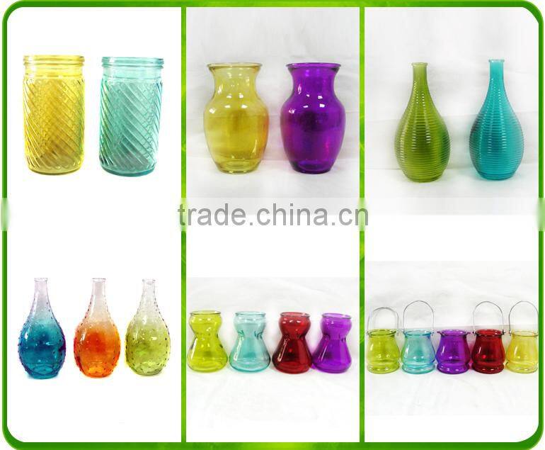 Vase Mosaic Flower Pot Glass And Metal Vases